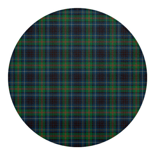 Blue And Green Tartan Pattern Print Round Blanket
