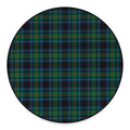 Blue And Green Tartan Pattern Print Round Floor Mat