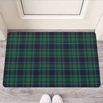 Blue And Green Tartan Pattern Print Rubber Doormat