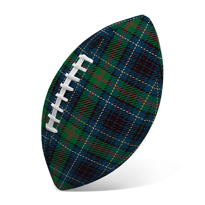 Blue And Green Tartan Pattern Print Rugby Ball
