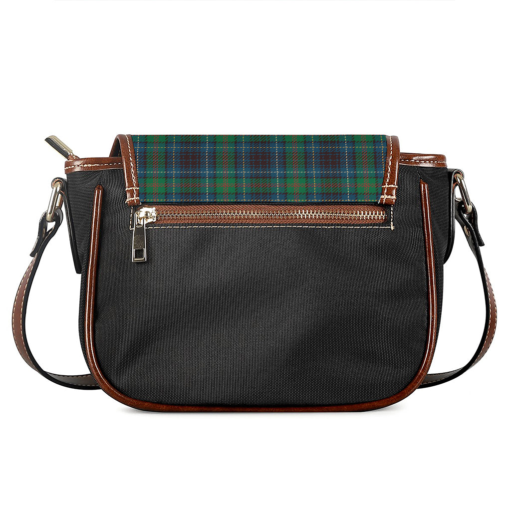 Blue And Green Tartan Pattern Print Saddle Bag