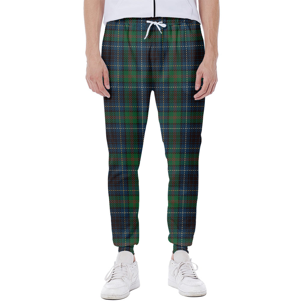 Blue And Green Tartan Pattern Print Scuba Joggers