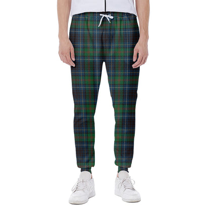 Blue And Green Tartan Pattern Print Scuba Joggers