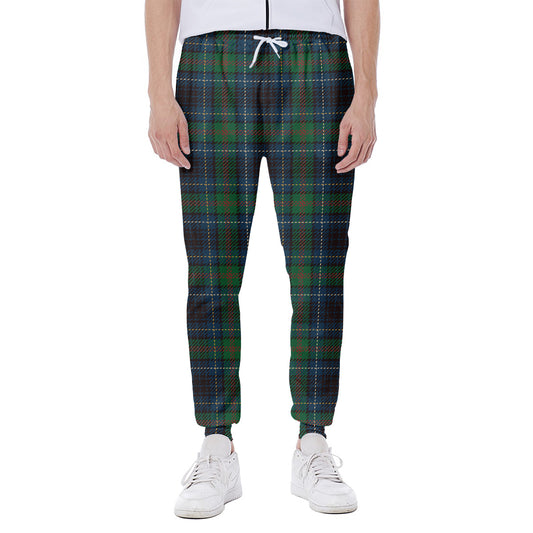 Blue And Green Tartan Pattern Print Scuba Joggers