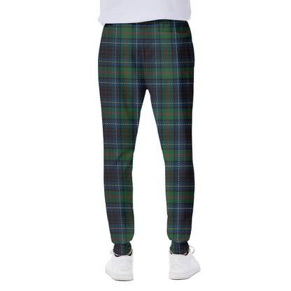 Blue And Green Tartan Pattern Print Scuba Joggers
