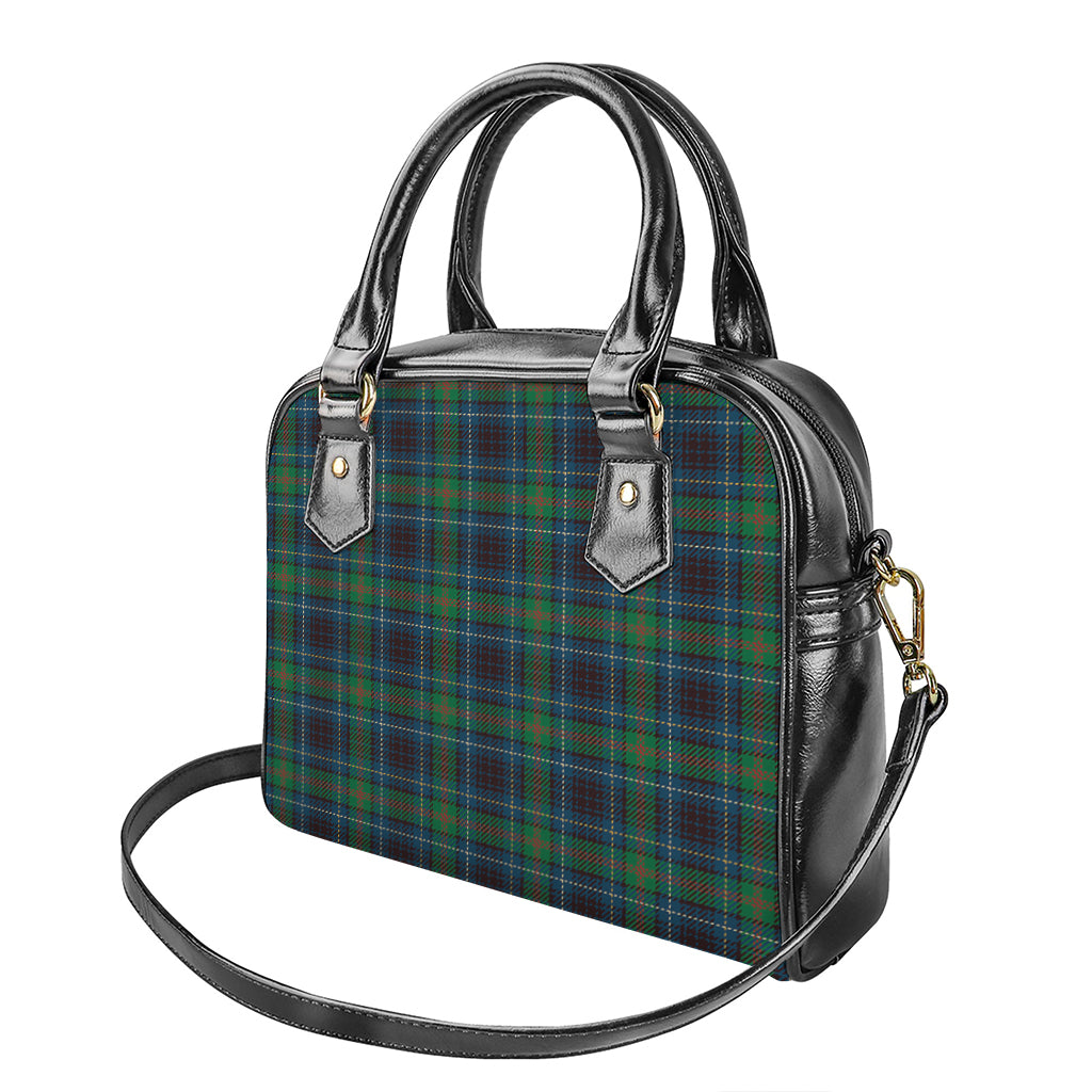 Blue And Green Tartan Pattern Print Shoulder Handbag