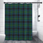 Blue And Green Tartan Pattern Print Shower Curtain