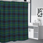 Blue And Green Tartan Pattern Print Shower Curtain