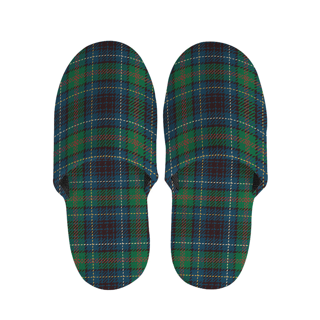 Blue And Green Tartan Pattern Print Slippers