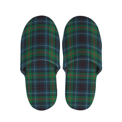 Blue And Green Tartan Pattern Print Slippers