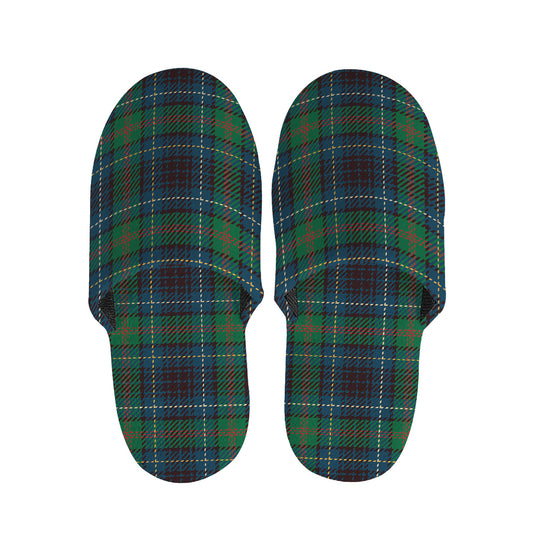 Blue And Green Tartan Pattern Print Slippers