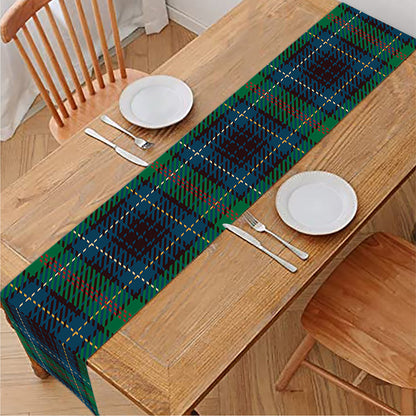 Blue And Green Tartan Pattern Print Table Runner