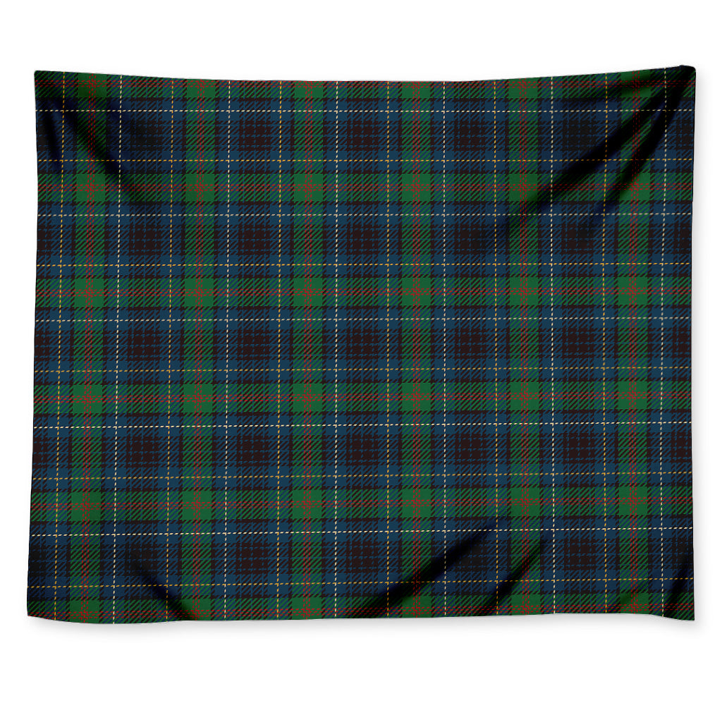 Blue And Green Tartan Pattern Print Tapestry