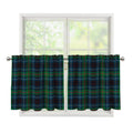 Blue And Green Tartan Pattern Print Tier Curtains
