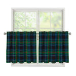 Blue And Green Tartan Pattern Print Tier Curtains