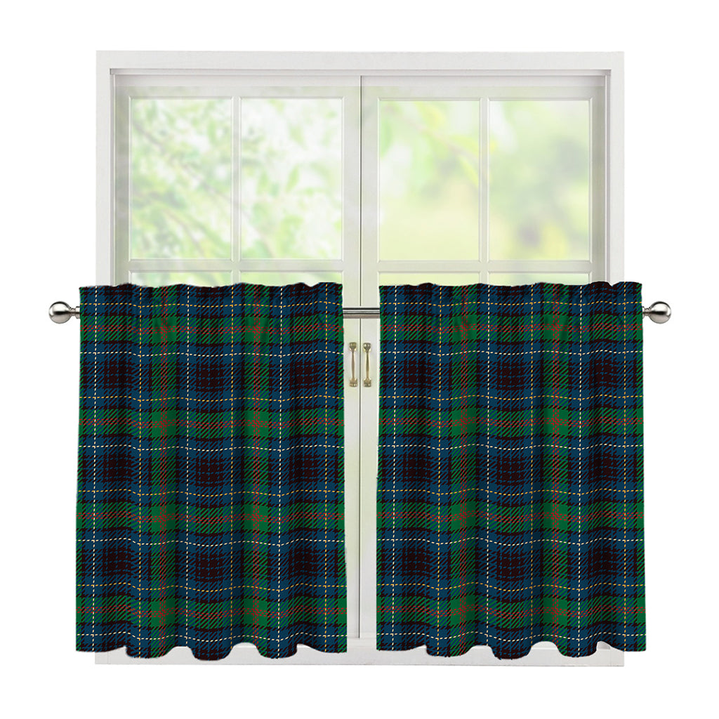 Blue And Green Tartan Pattern Print Tier Curtains