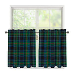 Blue And Green Tartan Pattern Print Tier Curtains