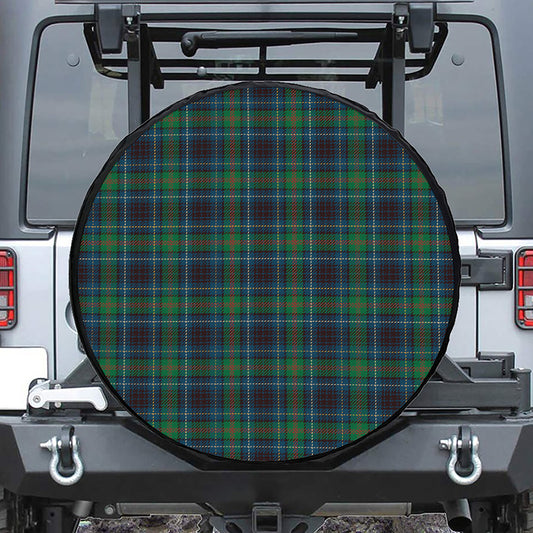Blue And Green Tartan Pattern Print Tire Cover
