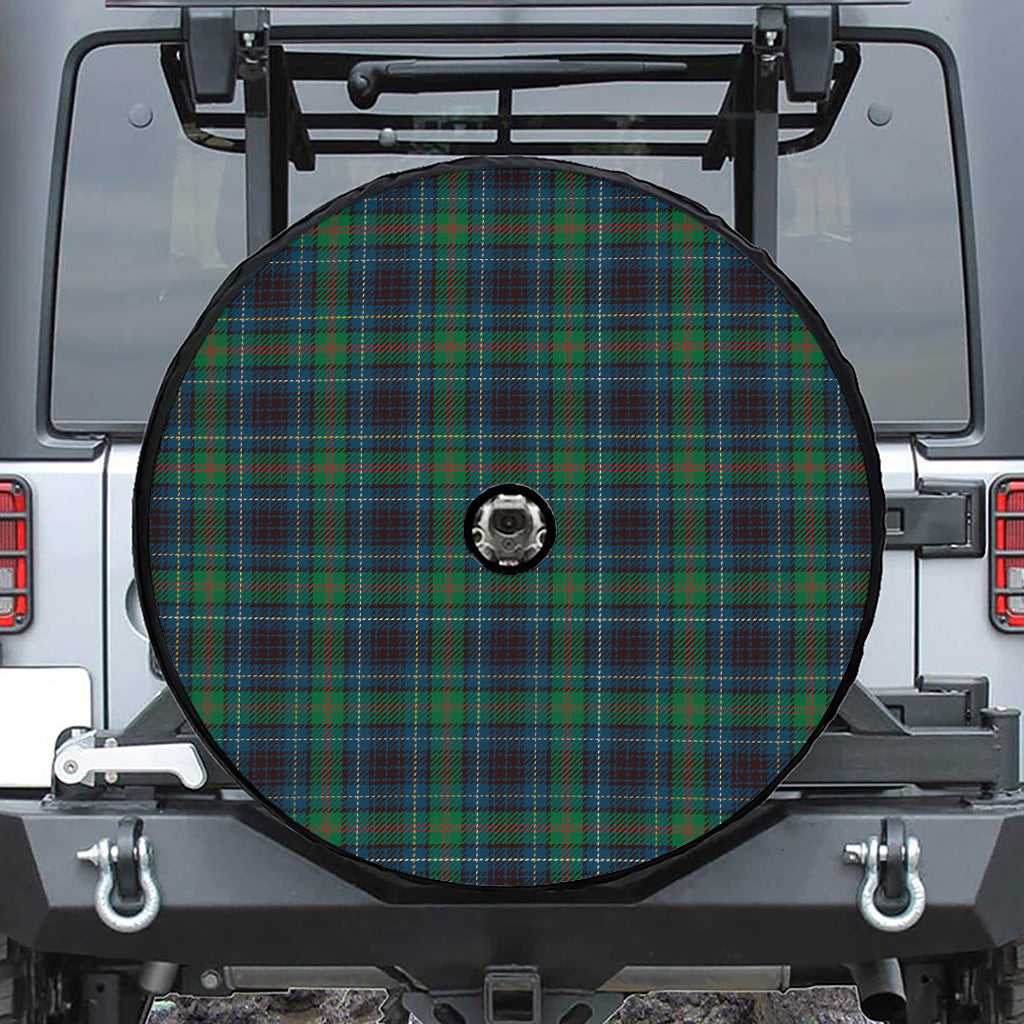 Blue And Green Tartan Pattern Print Tire Cover With Camera Hole