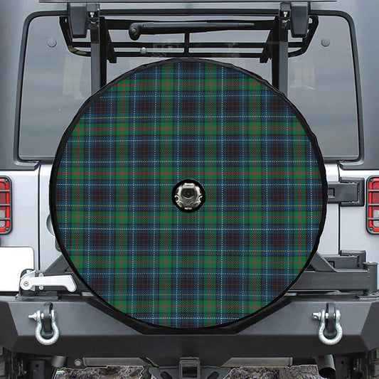 Blue And Green Tartan Pattern Print Tire Cover With Camera Hole