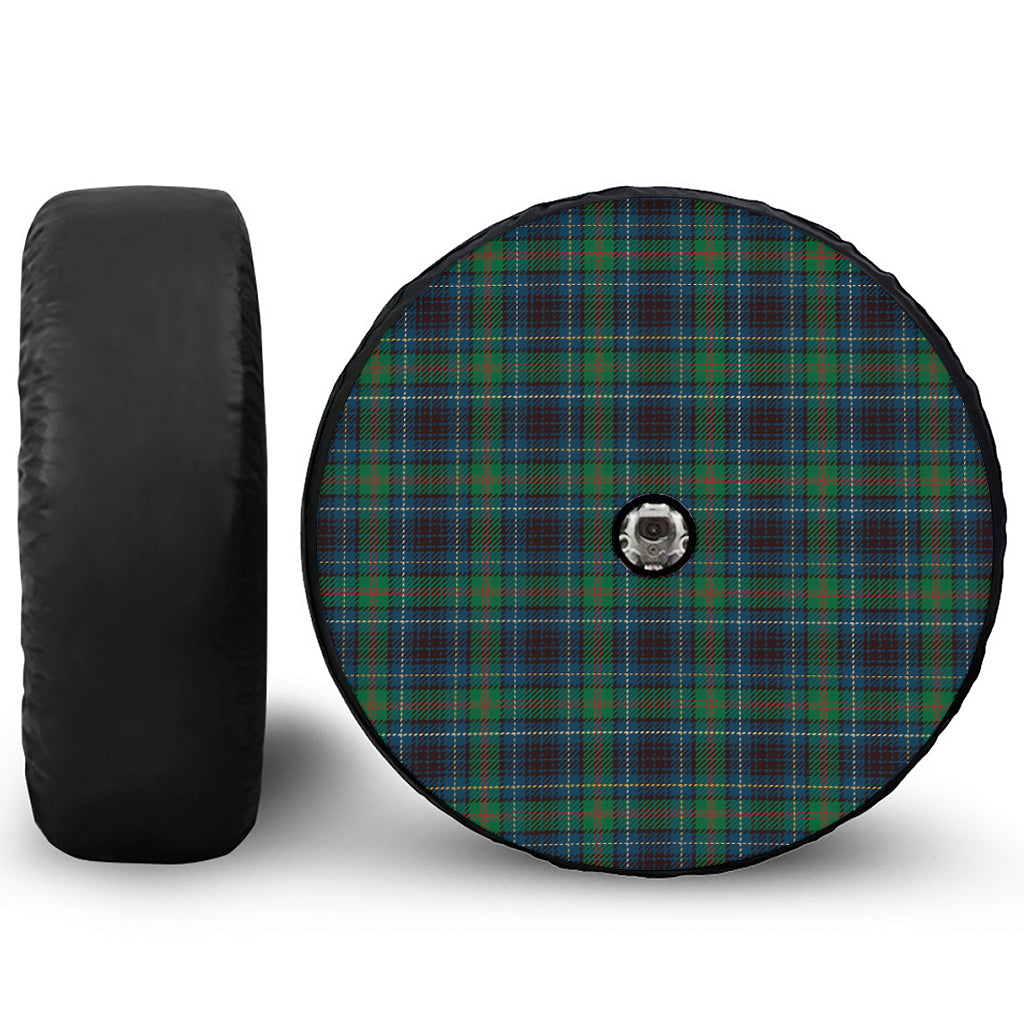 Blue And Green Tartan Pattern Print Tire Cover With Camera Hole