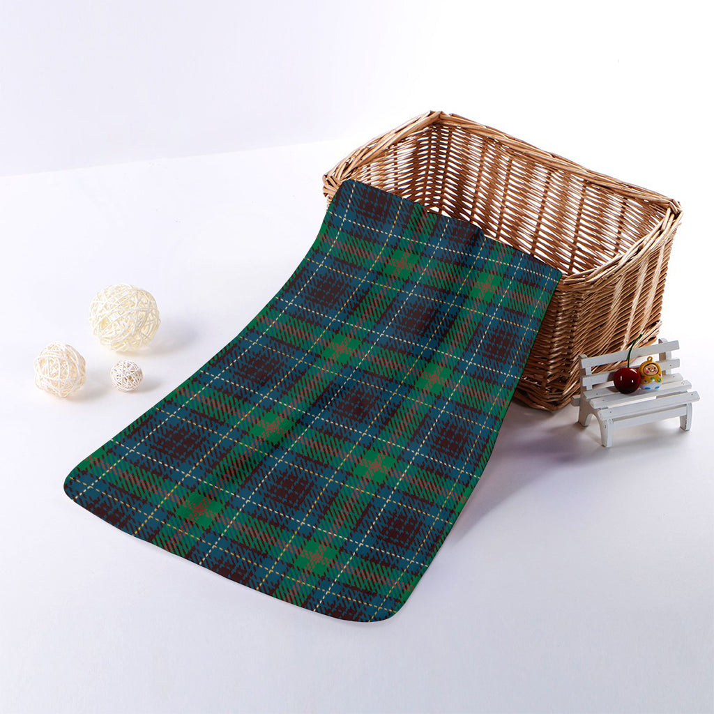 Blue And Green Tartan Pattern Print Towel