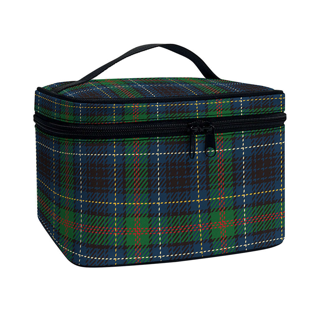 Blue And Green Tartan Pattern Print Travel Makeup Bag