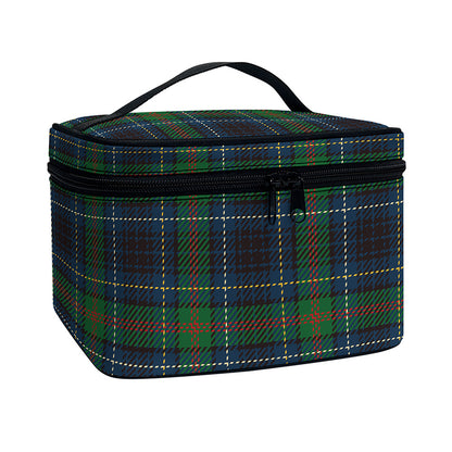 Blue And Green Tartan Pattern Print Travel Makeup Bag
