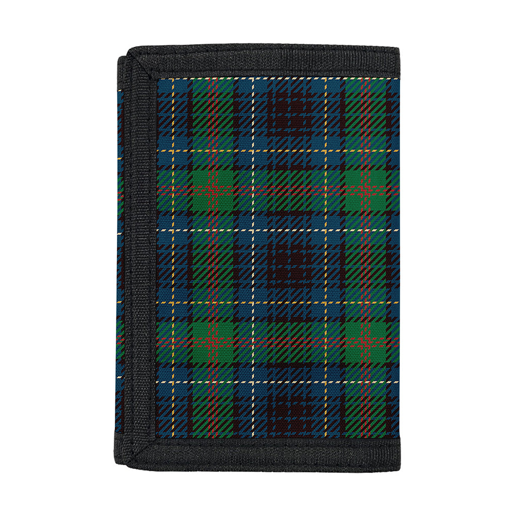 Blue And Green Tartan Pattern Print Trifold Wallet