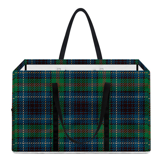 Blue And Green Tartan Pattern Print Utility Tote Bag
