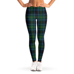 Blue And Green Tartan Pattern Print Women's Leggings
