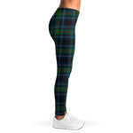 Blue And Green Tartan Pattern Print Women's Leggings