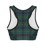 Blue And Green Tartan Pattern Print Women's Sports Bra