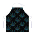 Blue And Green Weed Leaf Pattern Print Adjustable Apron