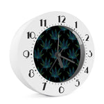 Blue And Green Weed Leaf Pattern Print Alarm Clock