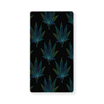 Blue And Green Weed Leaf Pattern Print Baby Crib Sheet