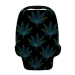 Blue And Green Weed Leaf Pattern Print Baby Seat Cover