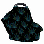 Blue And Green Weed Leaf Pattern Print Baby Seat Cover
