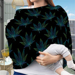 Blue And Green Weed Leaf Pattern Print Baby Seat Cover