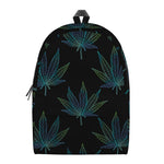 Blue And Green Weed Leaf Pattern Print Backpack