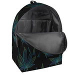 Blue And Green Weed Leaf Pattern Print Backpack