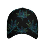 Blue And Green Weed Leaf Pattern Print Baseball Cap