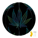 Blue And Green Weed Leaf Pattern Print Basketball