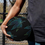 Blue And Green Weed Leaf Pattern Print Basketball
