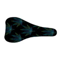 Blue And Green Weed Leaf Pattern Print Bicycle Seat Cover