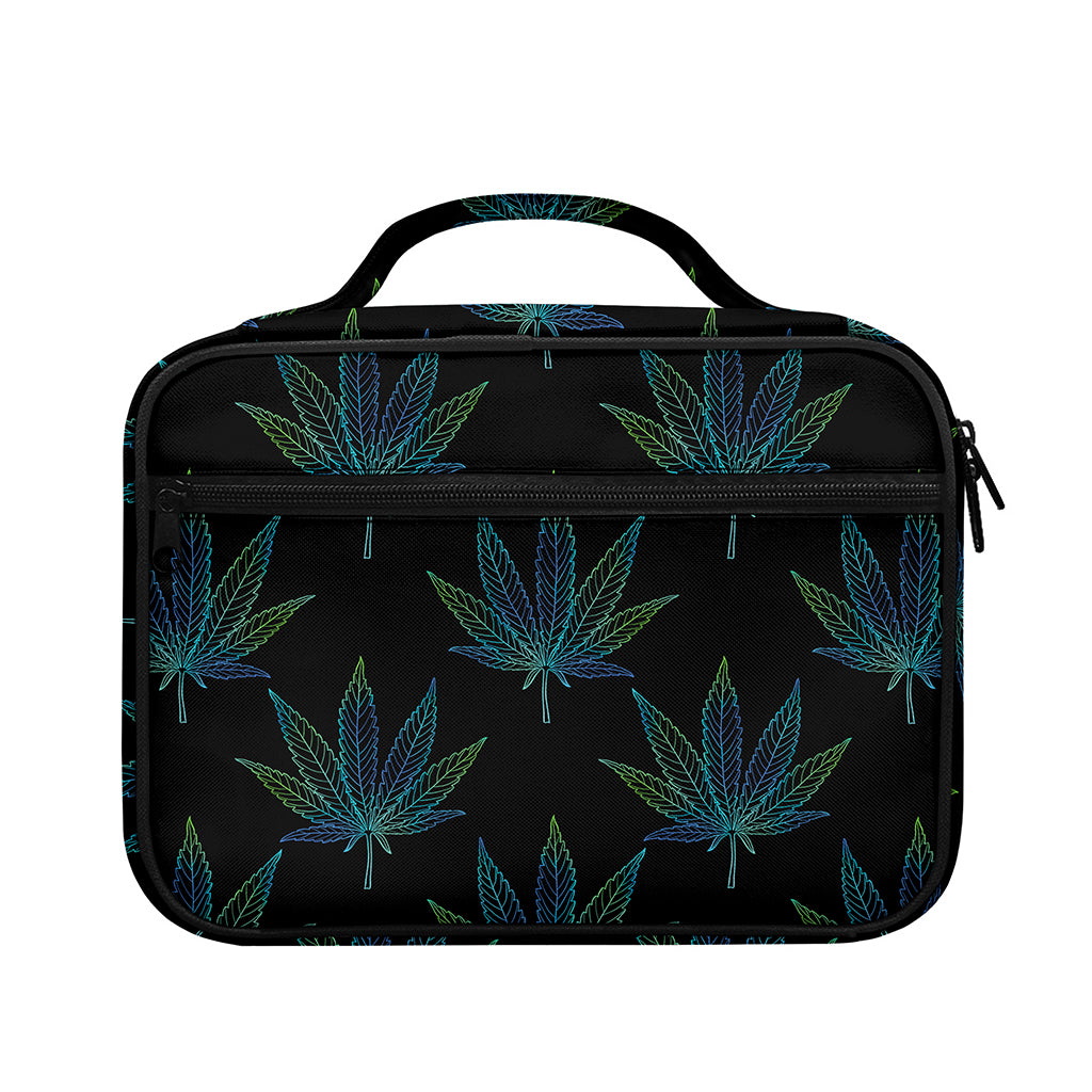 Blue And Green Weed Leaf Pattern Print Briefcase Bible Bag