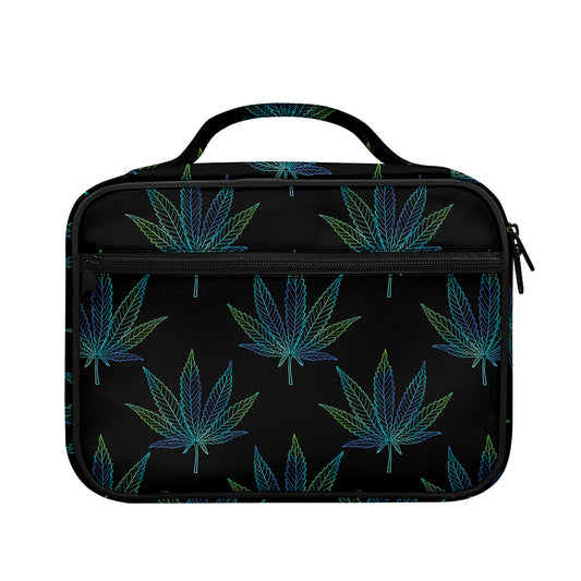 Blue And Green Weed Leaf Pattern Print Briefcase Bible Bag
