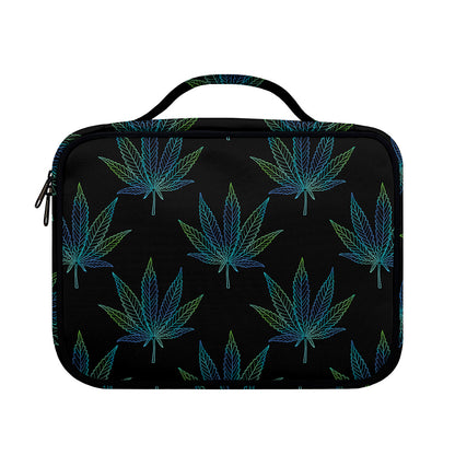 Blue And Green Weed Leaf Pattern Print Briefcase Bible Bag
