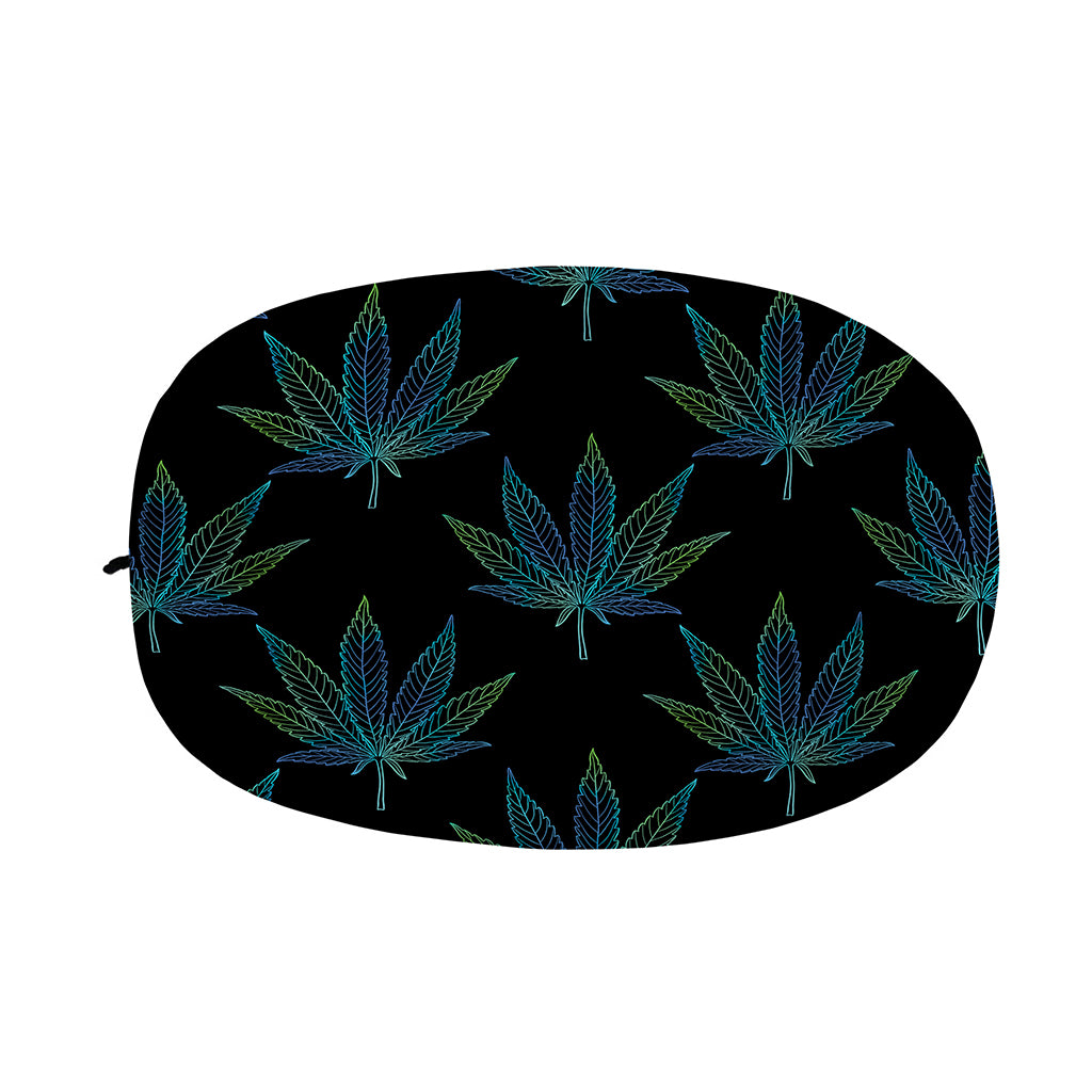 Blue And Green Weed Leaf Pattern Print Car Side Mirror Covers