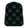 Blue And Green Weed Leaf Pattern Print Casual Backpack